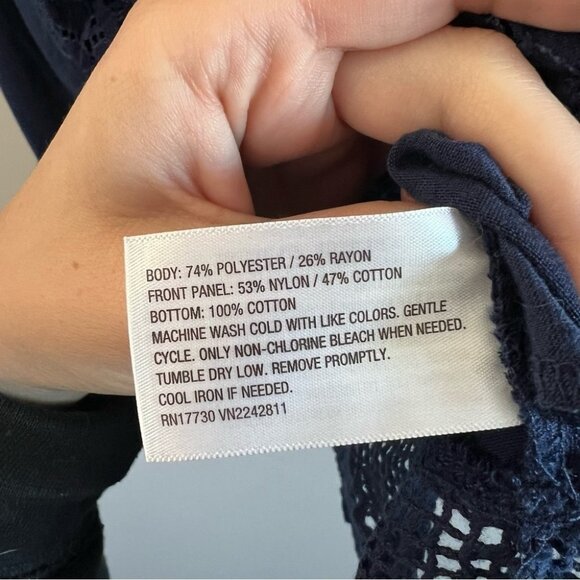 NWT Mossimo Navy Lace Tank Top – Size XXL - Picture 7 of 7